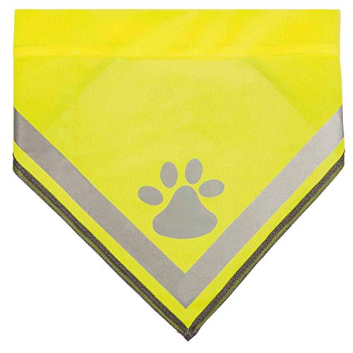 5 Stück Hundehalstuch gelb in 3 Größen S - L Klettverschluss Reflexelemente Dreieckstuch Bandana 5er Set (L)