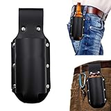 SilverChry Biergürtel Bierhalter, Flaschenhalter Gürtel Leder, Bierholster Leder Schwarz, Biergeschenke für Männer Vatertag Biertrinker/Liebhaber Grillpartys Reisen Bierzubehör