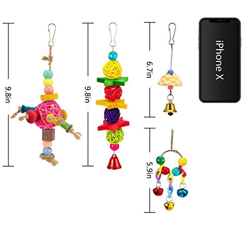 CNBEAUM Gaiola de mastigação de papagaio balanço de pássaros, rede para poleiros, brinquedo de sino