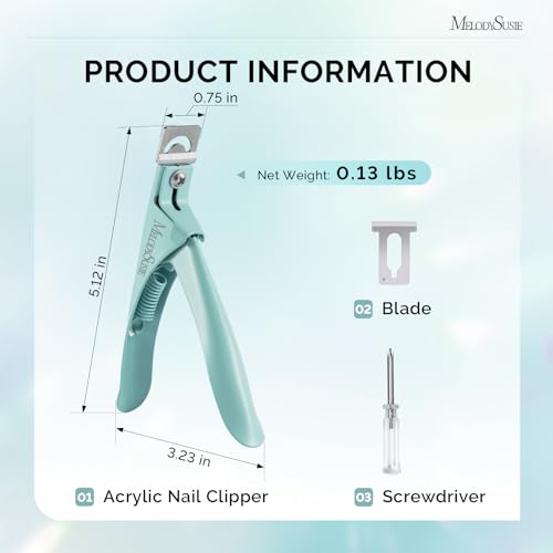 Image of MelodySusie Adjustable Stainless Steel Acrylic Nail Clippers, Green