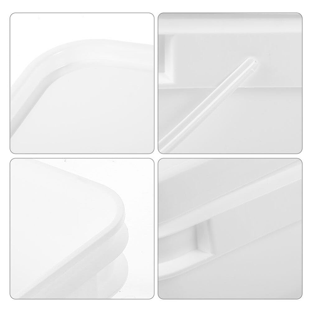 Cubo de Pintura de Plástico Blanco PP con Tapa 5l, 2 Piezas | Asa, Reutilizable y Ligero, Formato Cuadrado, Uso Multipropósito para Almacenamiento