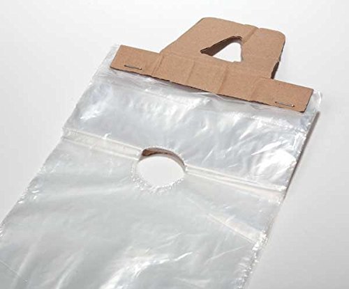 ClearBags LDPE Clear Door Knob Bags, 6x9, 100 Pack, Door Hanger Bags with Cut Out Hole for School Supplies, Business Flyer, Newspaper, Merchandise, Magazine Hangers, DK3A