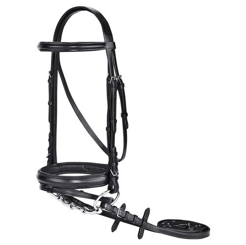 Dover Saddlery Suffolk Dressage Bridle, Horse-F/S, Black/Black