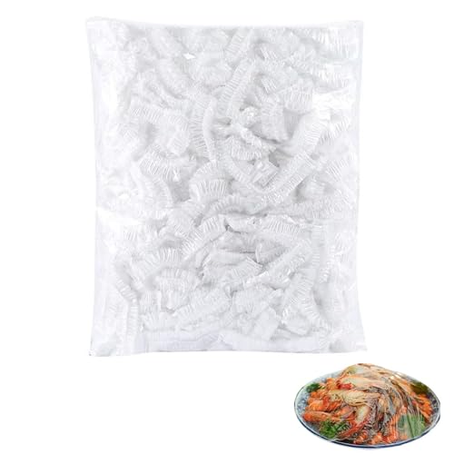 Lot de 300 films alimentaires avec élastique, couvercles réutilisables, sacs de conservation, couvercles alimentaires, pour le stockage des aliments