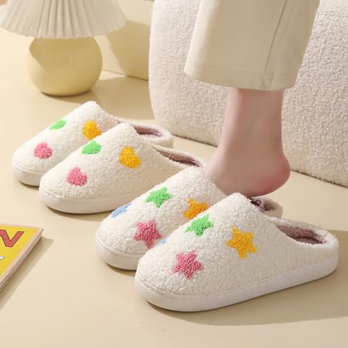 Image of LNERIP Animal Slippers Fruit Slippers Plant Slippers Various Cartoon Patterns Fluffy Soft Memory Foam Retro Indoor Outdoor Home Couple Shoes