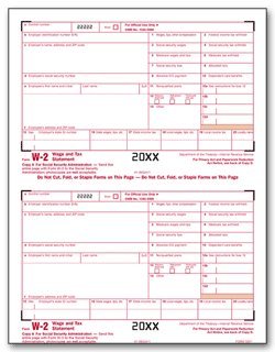 IRS Approved W-2 Laser Tax Form, Federal Copy A, Quantity 100 Recipients