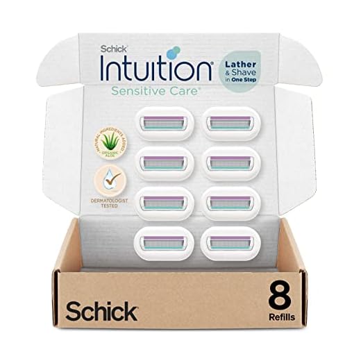Schick Intuition Refill, Razors for Women Sensitive Skin | Intuition Razor Blades Refill with Organic Aloe, 8 Count Razor Refills