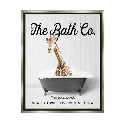 Image of Giraffe Vintage Bubble Bath Animal, 24 x 30 Inch Canvas in Floater Frame