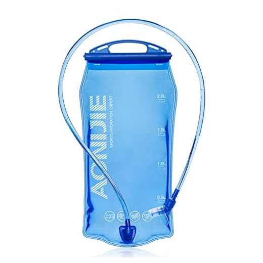 Achsoo Botellas de agua plegables Frasco suave plegable Hidratación Vejiga Bolsa de almacenamiento de agua a prueba de fugas Paquete de hidratación Correr Ciclismo Escalada Senderismo (PEVA, 2L/68oz)