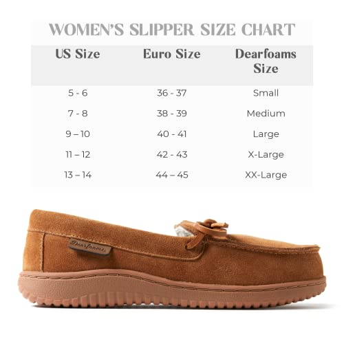 Dearfoams Women's Wilmington Energy Return Comfort Indoor/Outdoor Memory Foam Moccasin Slipper with Tie2