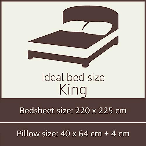Image of Amazon Brand - Solimo Cotton Feel Double Bedsheet with 2 Pillow Covers for Bed Room, Home, Hotel (King, Cream)