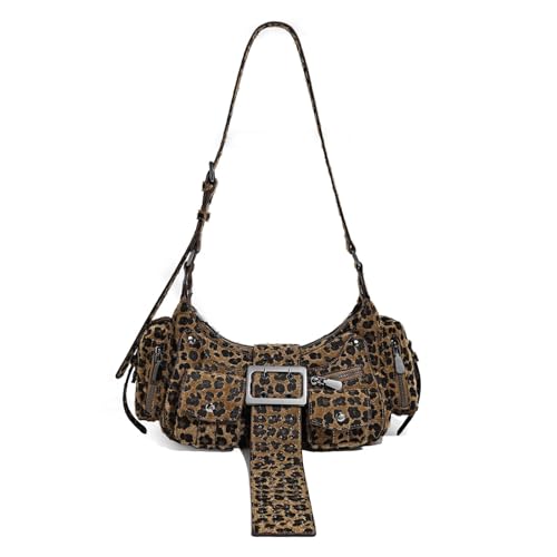 Image of Shoulder Purse for Women, Leather Women's Handbag Y2k Aesthetic Coquette Shoulder Bag Hobo Punk Trendy Ladies Purse
