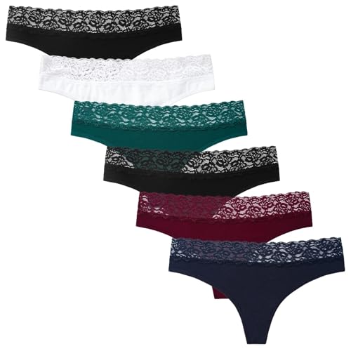 INNERSY Tanga Mujer Encaje Sexy Tangas Alogodon Sauve String...