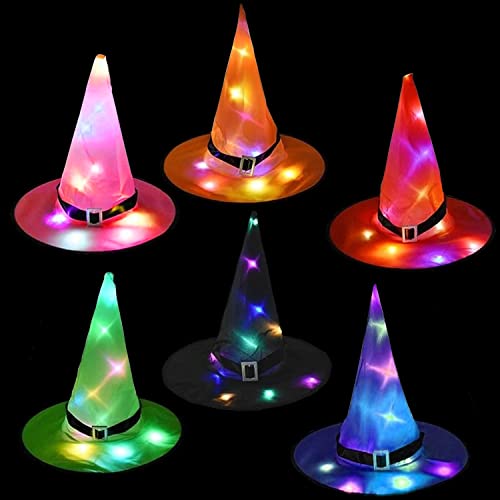 Miniblings 6X Halloween Aufstellfiguren – Gummitier Hexen, Kessel, Geist & Kürbis Set Leuchtet Im Dunkeln