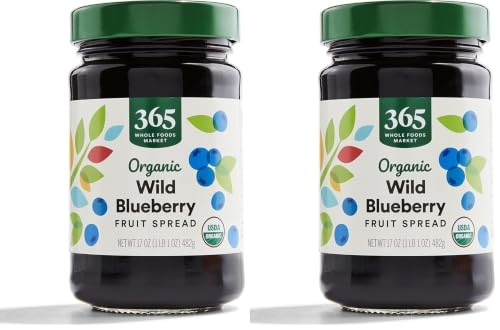 365 by Whole Foods Market, Organic Wild Blueberry Fruit Spread, 17 Ounce (Pack of 2)