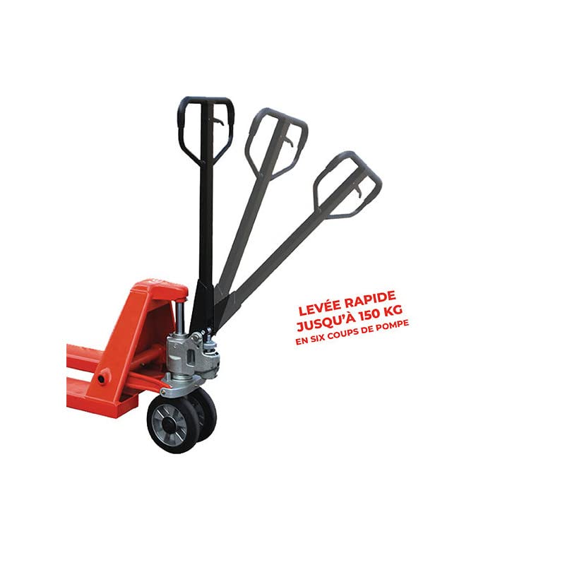 Transpalette manuel AC25QL/CBV levée rapide premium 2.5T roues caoutchouc et boggies polyuréthane Stockman