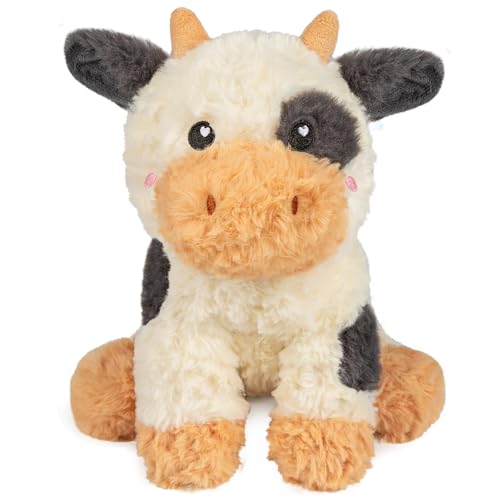 Image of Cow Microwavable & Weighted Stuffed Animals - 1.5 Lbs Unscented Heating Pad for Period Cramps Pain Relief and Anxiety, Cute Black Cow Plush Toys Gifts for Women Girls Adults and Kids by Happy Fuel
