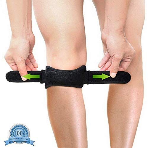 Patella Knee Strap for Knee Pain Relief by Vivopro Sports | Patella Knee Brace for Women, Men, Kids | Knee Support for Running, Basketball, Hiking, Soccer, More | Nylon, Black, Fits Up to 17” Knees