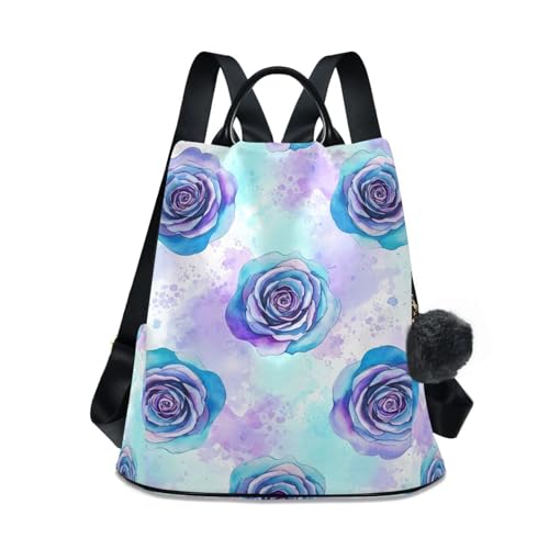 Mochila antirrobo mujer ligera acuarela rosa morado cremallera trasera
