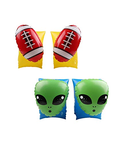 Airmyfun - Brazalete Hinchable De Natación Para Niños De 3 A 6 Años, Flotadores De Piscina Y Playa – Pack Duo Rugby Alien