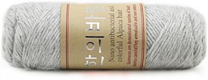 Celine lin One Skein Thick Warm Alpaca Wool Mink Cashmere Yarn For Hand Knitting 100g;Light grey