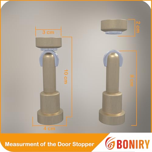 Image of Boniry Premium Magnetic Door Stopper | Durable, Stylish & Rustproof | Protects Doors | Strong Hold, Easy Installation, Perfect for Home & Office Use (1, Brass)
