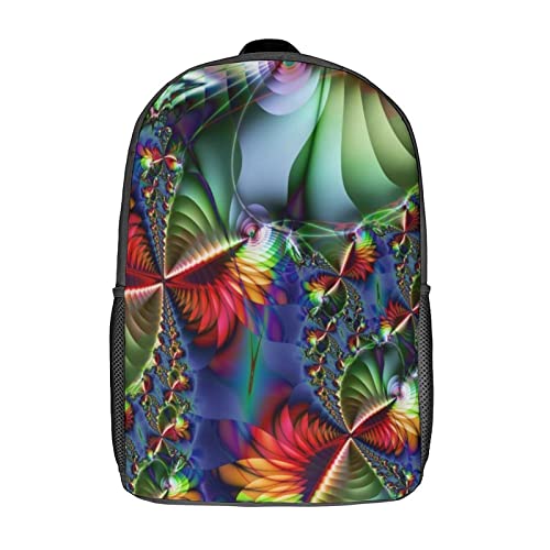 Sac à dos pour hommes et femmes à motif Fractal 3D grand compartiment 17" scolaire