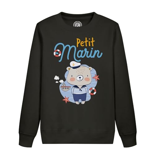 Sweatshirt enfant petit marin dessin bateau mer vêtement manches longues pour garçon et fille
