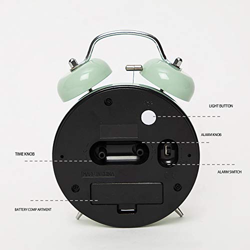 Floittuy F-19F1202 {Loud Alarm For Deep Sleepers) 4'' Twin Bell Alarm Clock thumb #6
