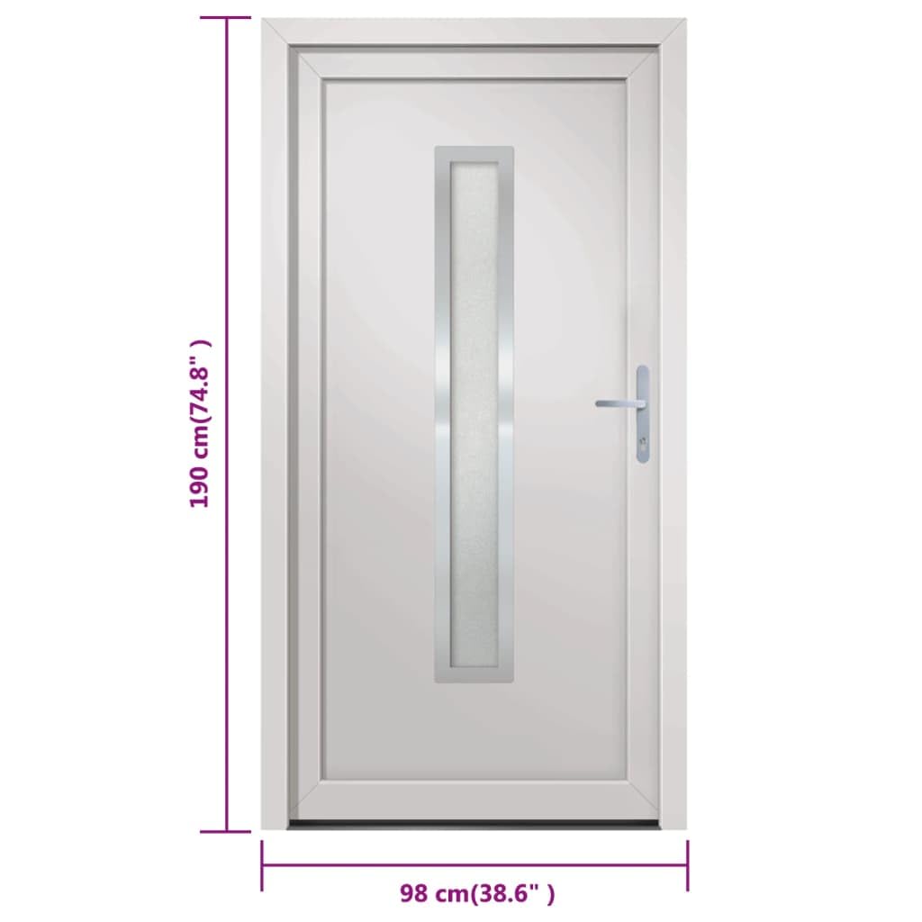Porte d entrée blanc 98x190 cm PVC