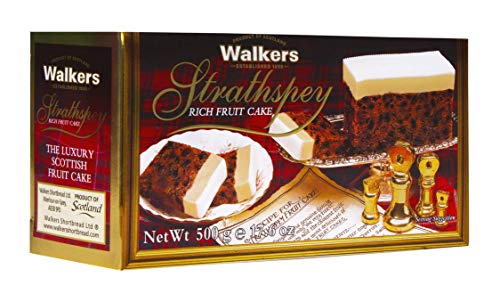 Walkers Shortbread Strathspey Rich Fruit Cake, 17.6 Ounce Box Traditional Fruit Cake from the Scottish Highlands with Dried Fruits, Spices & Almond Marzipan