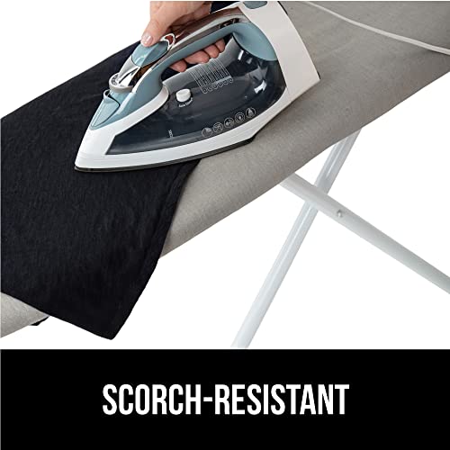 Gorilla Grip Ironing Board Cover, Silicone Coating, Full Size Scorch Resistant Padding, Elastic Edge, Heavy Duty Iron Pad Covers Standard Boards, Hook And Loop Fastener Strap, Extra Thick, Silver #TOP2
