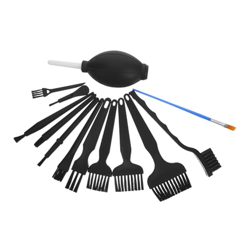 FRCOLOR Anti-Static Cleaning Brush Set 13pcs Round Handle for Circuit Board, Keyboard, and Electronics Maintenance, Precision Static Dusting Brushes Kit for Industrial and Lab Use