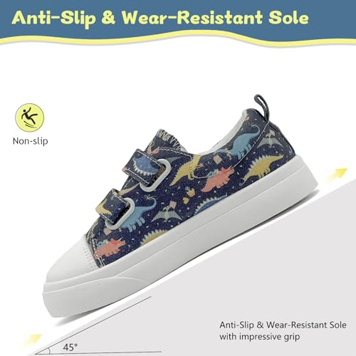 Toddler Shoes for Boys and Girls Low Top Adjustable Strap Kids Canvas Sneakers Walking Running Casual Shoes3