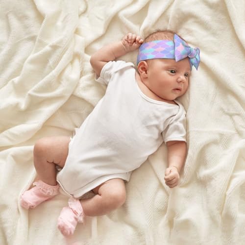 Mermaid tattoo Baby Bow Headband. Comfortable baby headband, suitable for daily wear and photo props.4