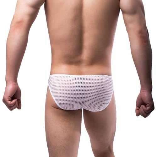 Men's Mesh Briefs Low Bikini style, Breathable Soft Bulge Underwear2
