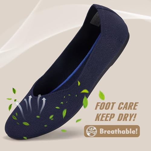 Image of Women's Ballet Flat Dressy Casual Knit Shoes Round Toe Women Mesh Flats