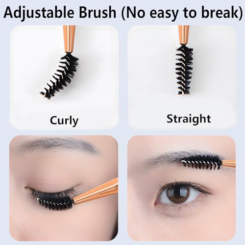 2-Pack Eyelash Separator Comb with adjustable brush, Dual Head Lash Separator Tool with Cover for Excess Mascara Removal