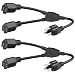 Cable Matters 2-Pack 2 Outlet Power Splitter Cord (Power Cord Splitter) 1.5 Feet