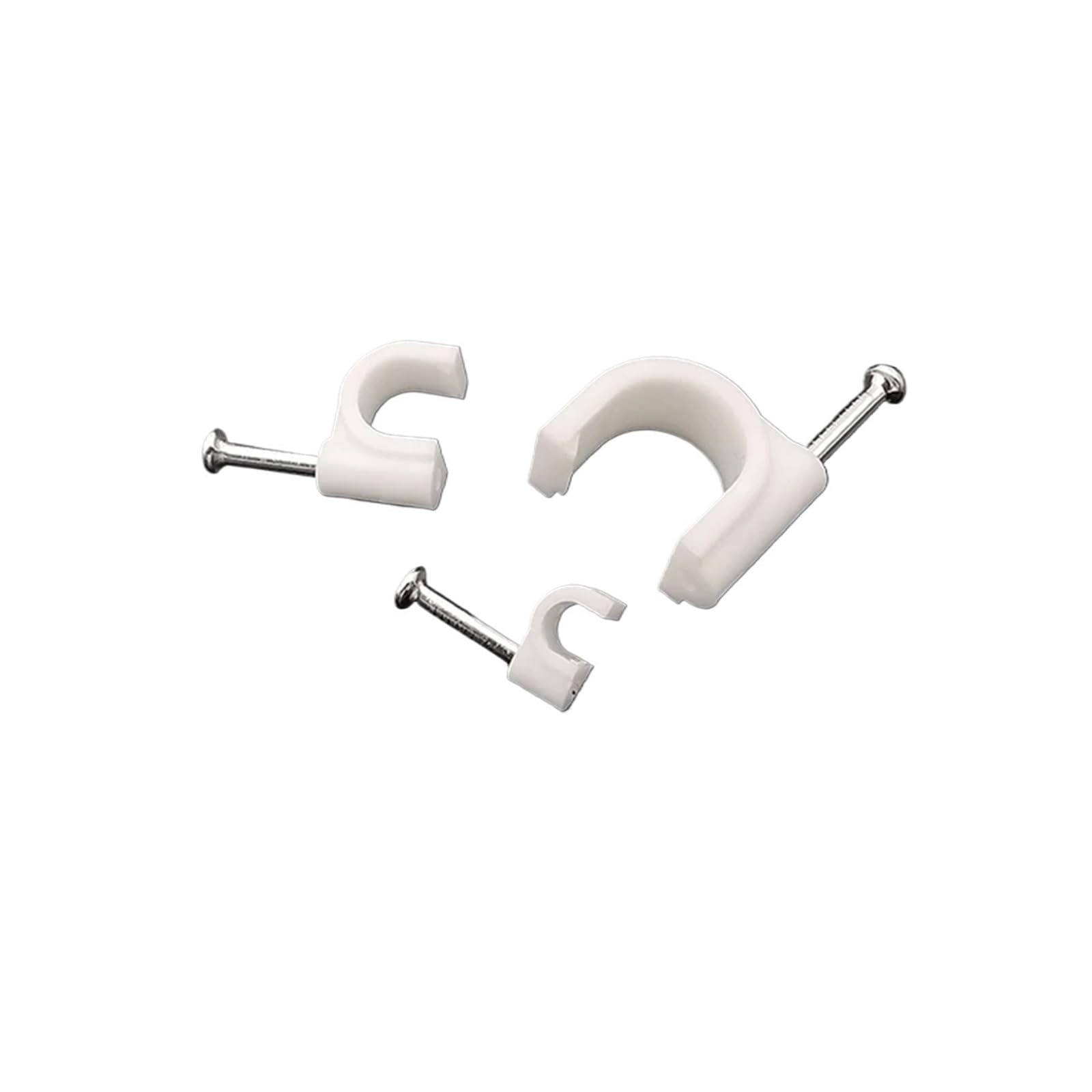 Lot de 500 serre-câbles ronds en plastique - 4/5/6/7 mm - Gestion en forme de C - Pour câbles électriques, supports de fil, pinces en acier, clous en acier fixés
