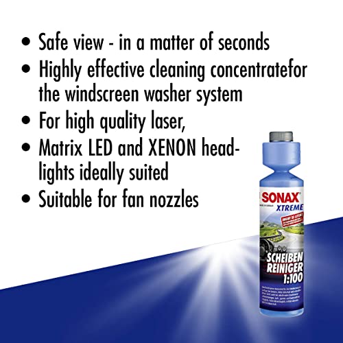 XTREME CLEAR VIEW 1:100 (250 ml) - Highly effective concentrate for the windscreen washer during summer. Compatible with paintwork, rubber and plastics. | Item-No. 02711410-810