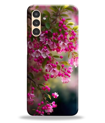 Image of Pink Floral Flowers Printed Hard Back Case Cover Compatible for Samsung Galaxy M14 5G | Samsung M14 5G (Multicolor) - D1662