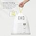EKO 13 Gallon / 40-60 Liter, 60 Count Drawstring Trash Bags, Extra-Strong Unscented Garbage Bags, Easy-Dispense Roll for Kitchen & Household Use, Leak-Resistant, Code F, White