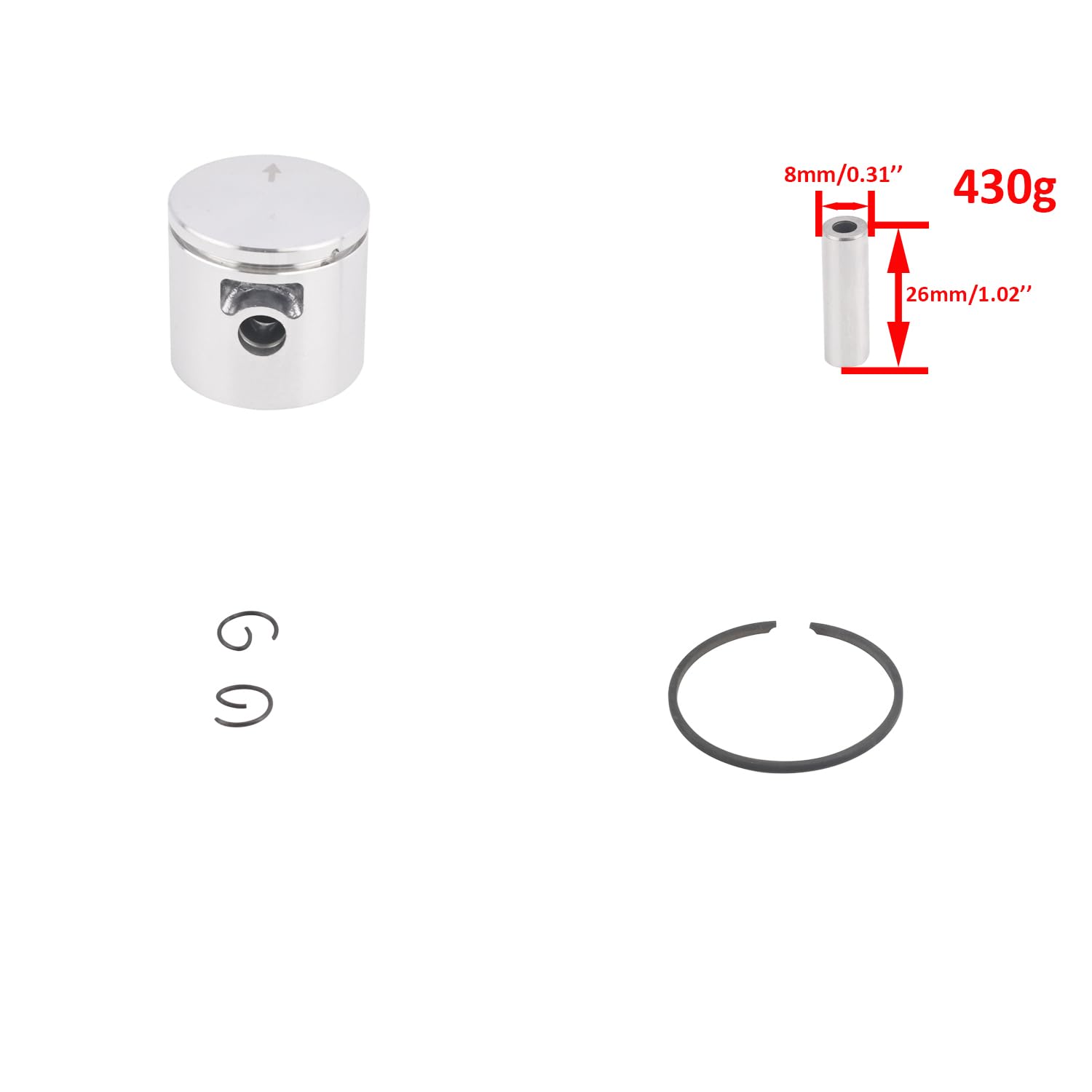 4161570R - Kit de cilindro de 34 mm para Oleo Mac Sparta 25 25D 25S 25TR 250 250T 250TR 25TR 26 26S 260 720 722 722S 726D 726S 726T Stark 25 Stark 25 Stark 250 Efco 820 0 8220 8260 Stark 25