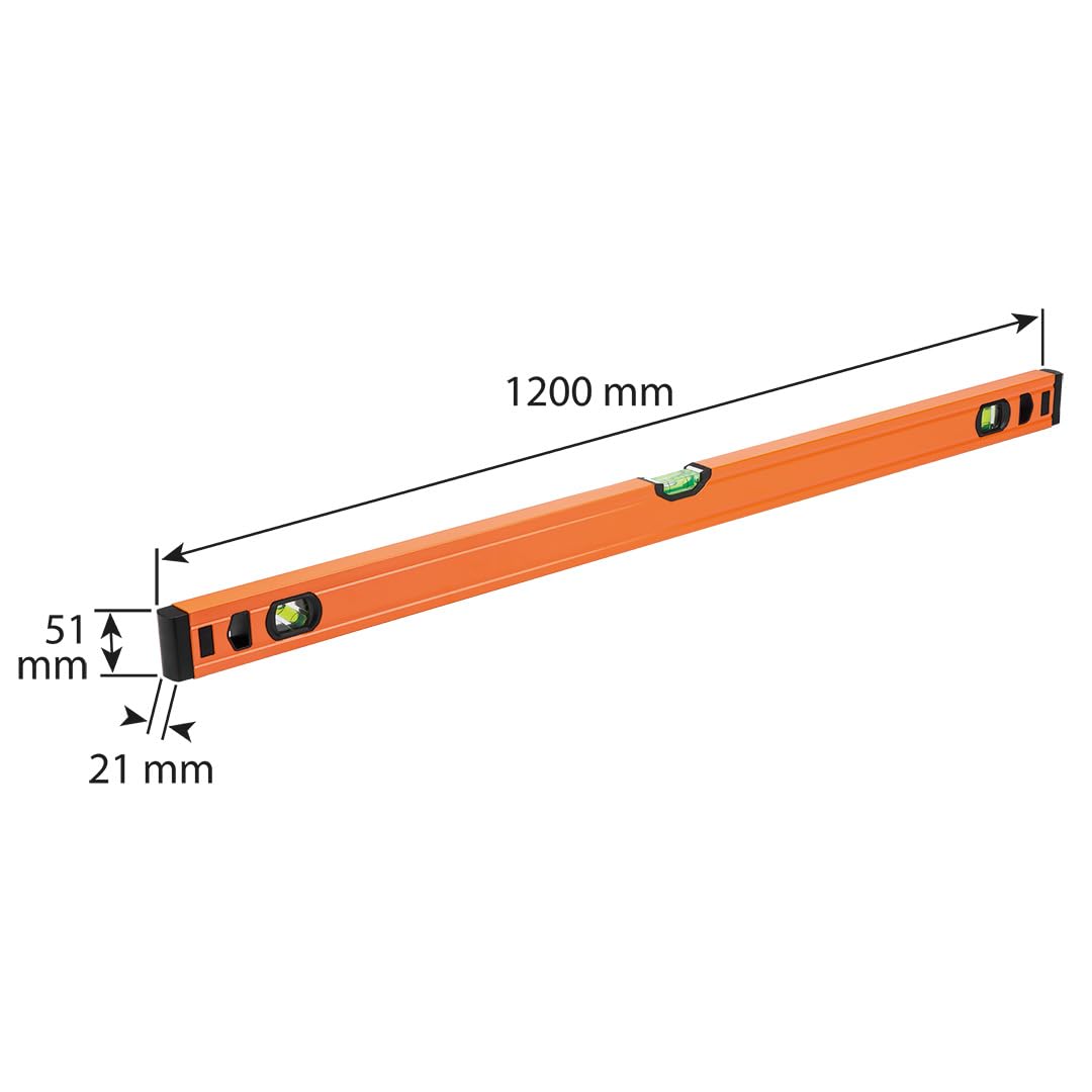 NEO TOOLS Niveau à bulle en aluminium avec précision en m - Niveau à bulle en aluminium - Précision de 0,5 mm/m - Haute précision - Niveau à bulle avec 3 bulles - 40-180 cm