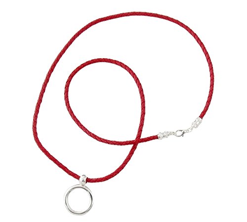 Calabria Giorgio Fedon Womens Eye Glasses Necklace Metal LA. Loop Braided Leather Holder String Eyeglass Chain Sunglasses