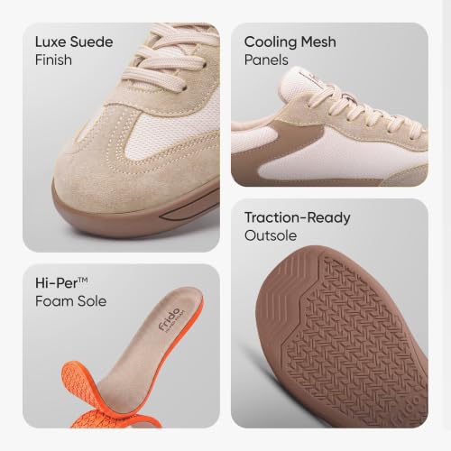 Image of Frido Active Casual Sneakers for Women | Stylish Everyday Sneakers with Breathable Mesh, Lycra-Lined Collar, Cushioned Footbed & Zero-Drop Sole for Travel, Night Outs