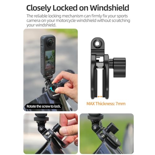 Pince de pare-brise de moto orientable pour Action 5 Pro