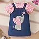 WYTbaby Baby Mädchen Kleidung Kurzarm bekleidungssets Geraffte Strampler + Elefant Jeans Sommerkleidung Baby Outfits 3-6 Monate