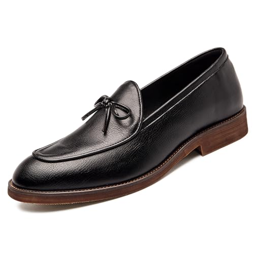 Men's Leather Slip-on Dress Penny Loafers Casual Non-Slip Business Formal Shoes Party Wedding Prom Leather Shoes